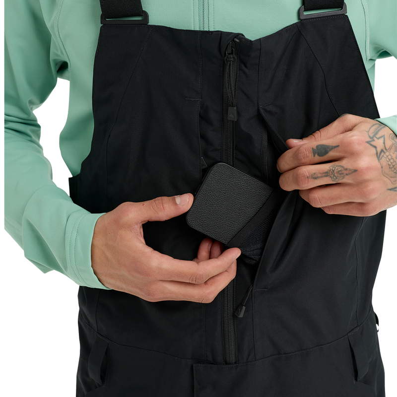 Men's Reserve 2L Relaxed Bib Pants, Burton Men's Reserve 2L Relaxed Bib Pants Chest Pocket