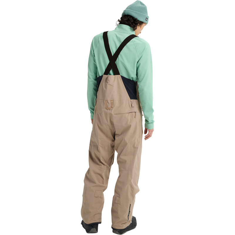 Men's Reserve 2L Stretch Bibs, Burton Reserve 2L Stretch Bibs in AH2-Summit Taupe back