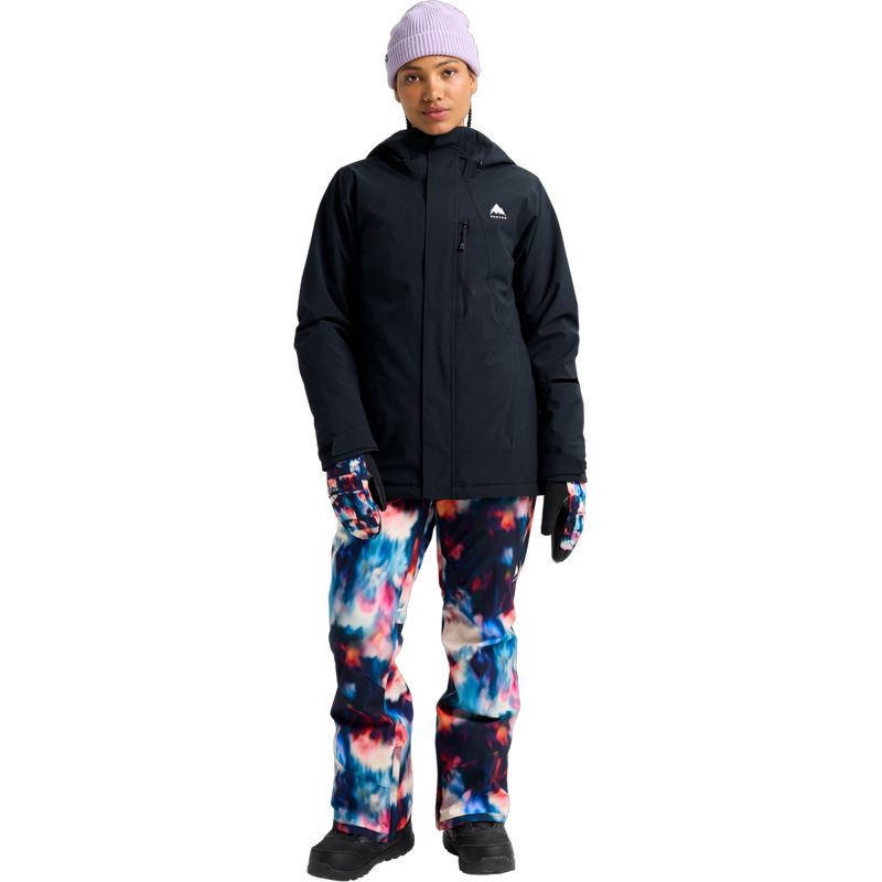 Women's Reserve 2L Insulated Stretch Slim Jacket, Burton Women's Reserve 2L Insulated Stretch Slim Jacket in A04-True Black front full length