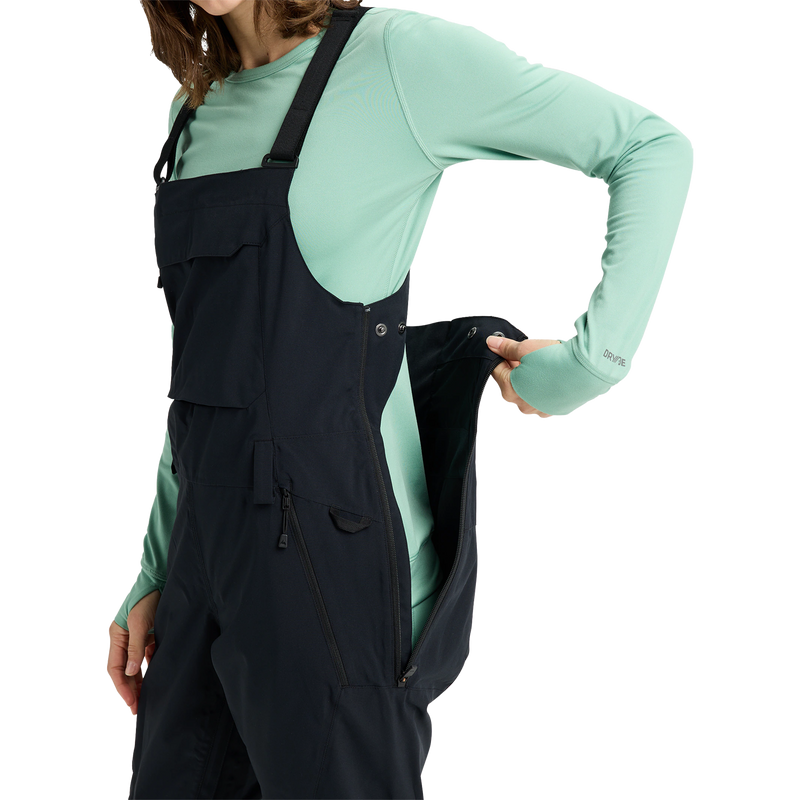 Women's Reserve 2L Stretch Slim Bibs, Burton Women's Reserve 2L Stretch Slim Bibs Back Panel