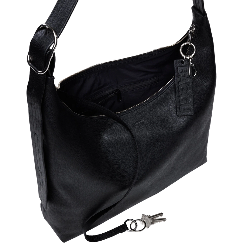 Recycled Leather Shoulder Bag, BAGGU Recycled Leather Shoulder Bag key ring