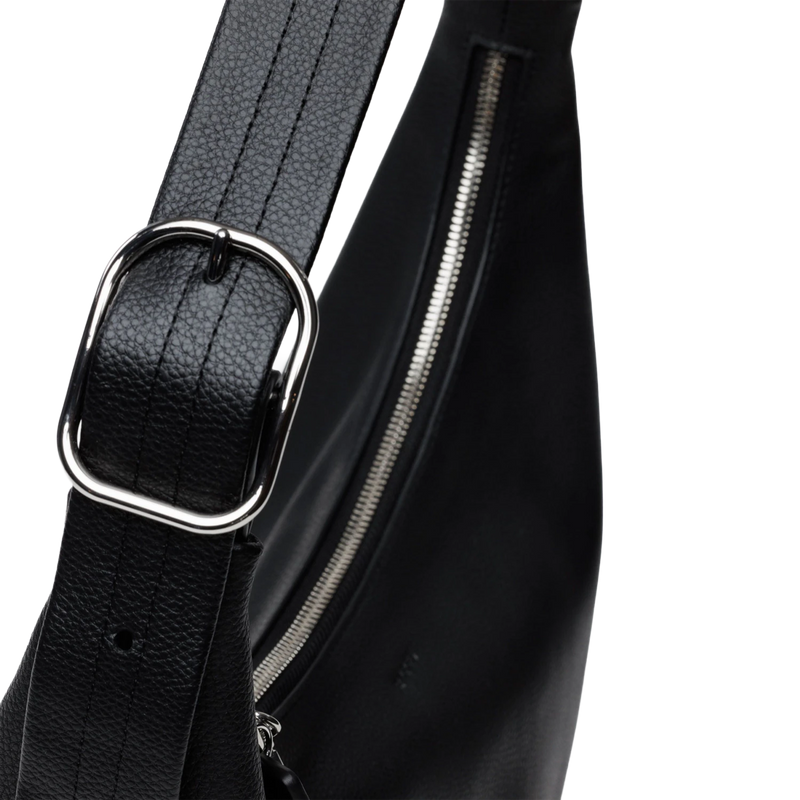 Recycled Leather Shoulder Bag, BAGGU Recycled Leather Shoulder Bag buckle