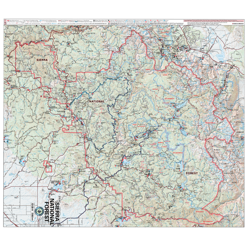 Sierra National Forest, Tom Harrison Maps Sierra National Forest detail
