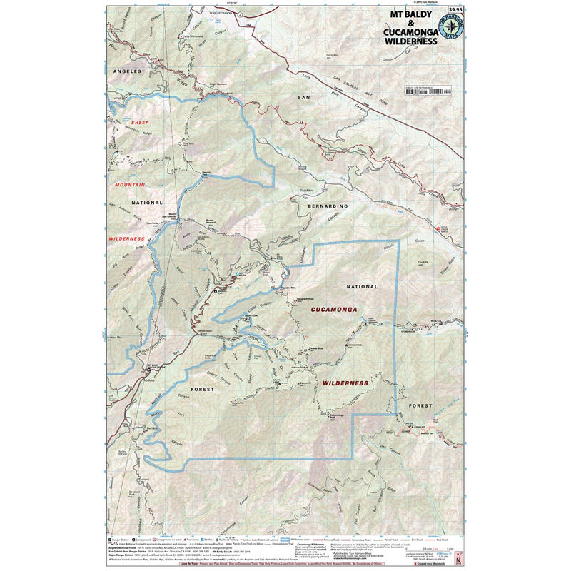 Mt Baldy-Cucamonga Wilderness, Tom Harrison Maps Mt Baldy-Cucamonga Wilderness detail