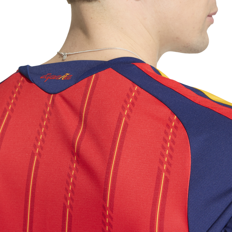 Men's Spain Home Replica Jersey, Men's Spain 26 Home Replica Jersey Back Logo