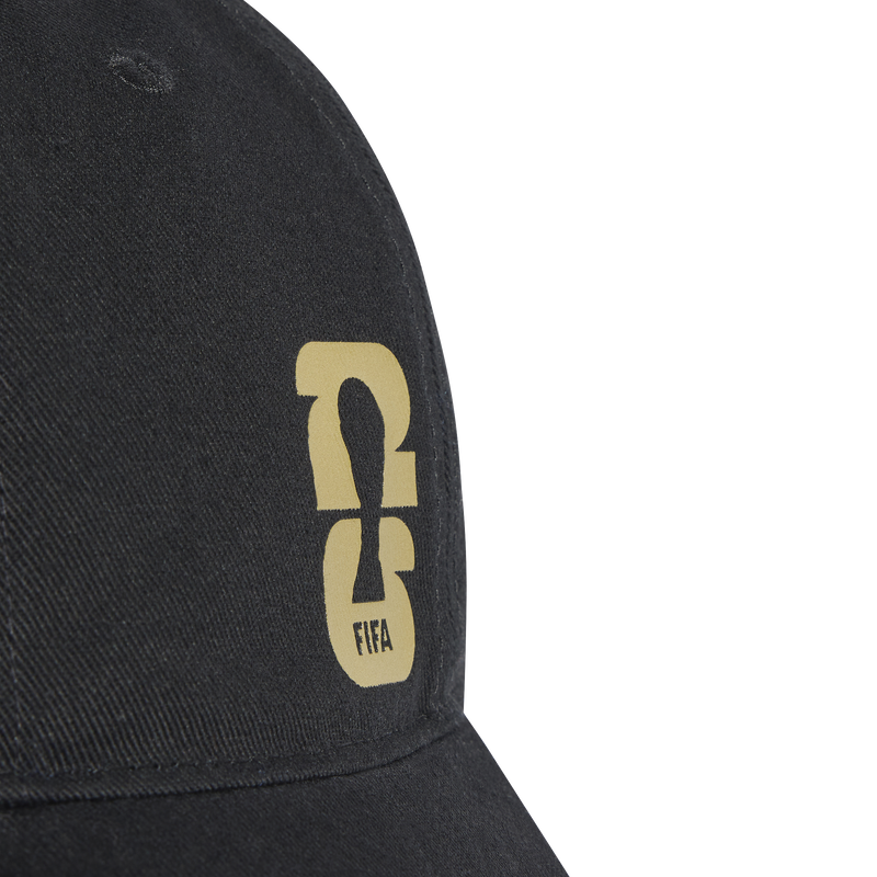 Official World Cup Emblem Cap, Adidas Official World Cup Emblem Cap in Black/Dark Football Gold logo