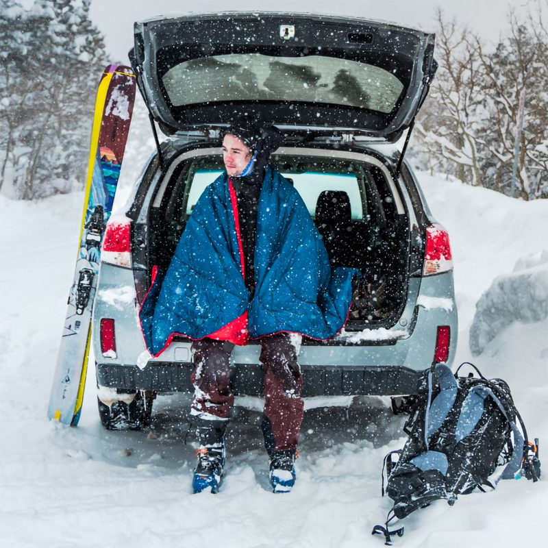 The Backcountry Puffy Blanket, Rumpl The Backcountry Puffy Blanket in Deepwater lifestyle photo 1