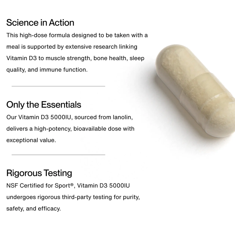 Vitamin D3 5000IU (60 Servings), Momentous Vitamin D3 5000IU science