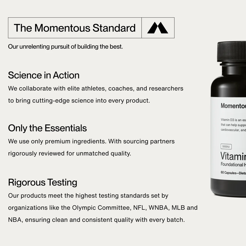 Vitamin D3 5000IU (60 Servings), Momentous Vitamin D3 5000IU features
