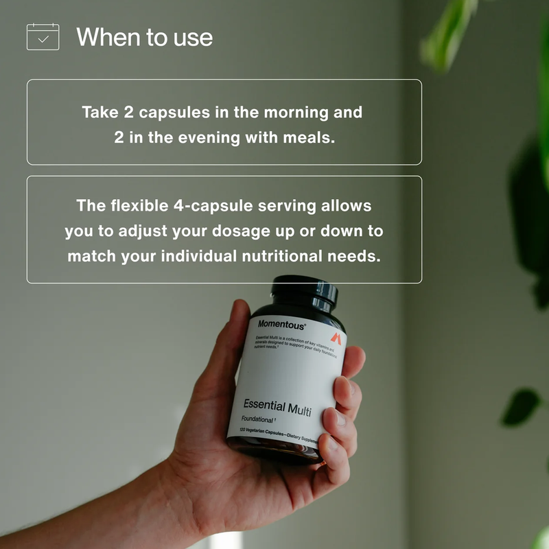 Essential Multi (30 Servings), Momentous Essential Multi when to use