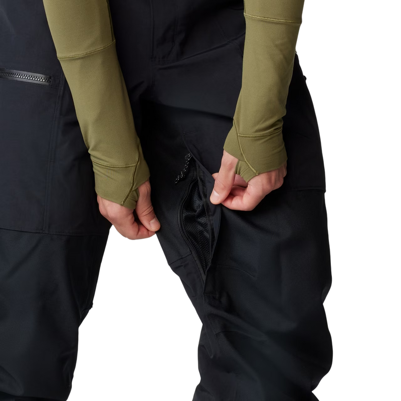 Men's First Tracks Pant, Mountain Hardwear Men's First Tracks Pant in 010-Black leg vent