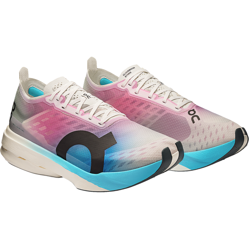Women's Cloudboom Strike, On Women's Cloudboom Strike in White Horizon pair right front