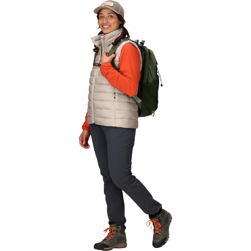 Women's Highlander Down Vest, Marmot Women's Highlander Down Vest in 24379-Birch left full length