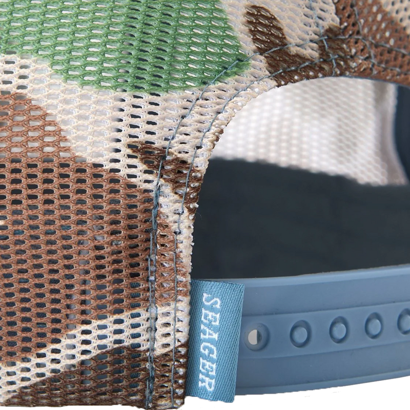 Men's Old Town All Mesh Snapback, Seager Men's Old Town All Mesh Snapback in Camo/Blue Back Label