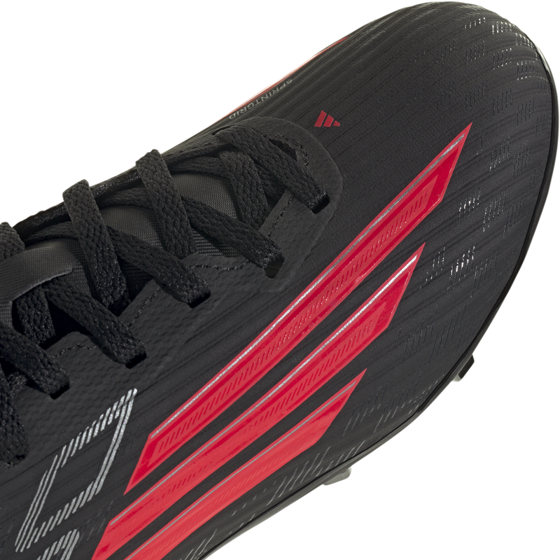 Youth F50 League FG/MG, Adidas Youth F50 League FG/MG in Core Black/Lucid Red/Core Black toe