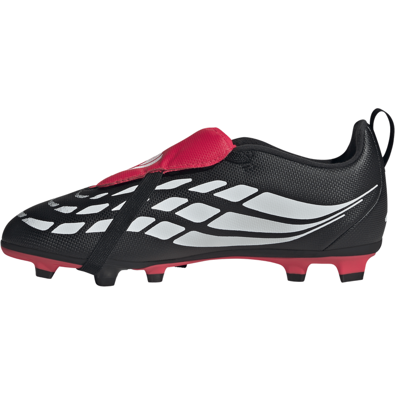 Youth Predator Club FT EL FG/MG, Adidas Youth Predator Club FT EL FG/MG in Core Black/Ftwr White/Lucid Red inside right profile