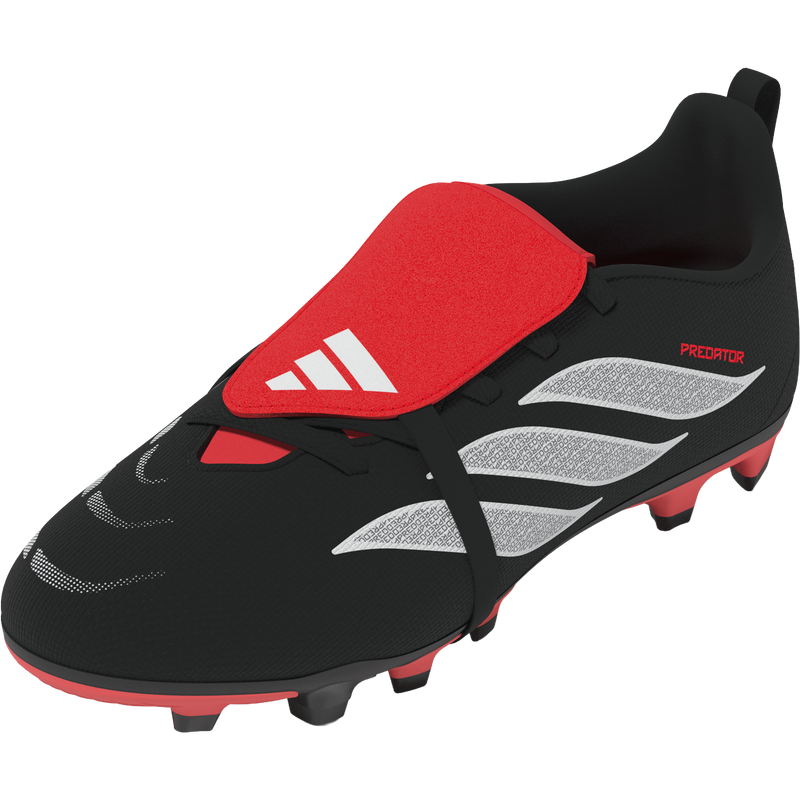 Youth Predator Club FT EL FG/MG, Adidas Youth Predator Club FT EL FG/MG in Core Black/Ftwr White/Lucid Red right front