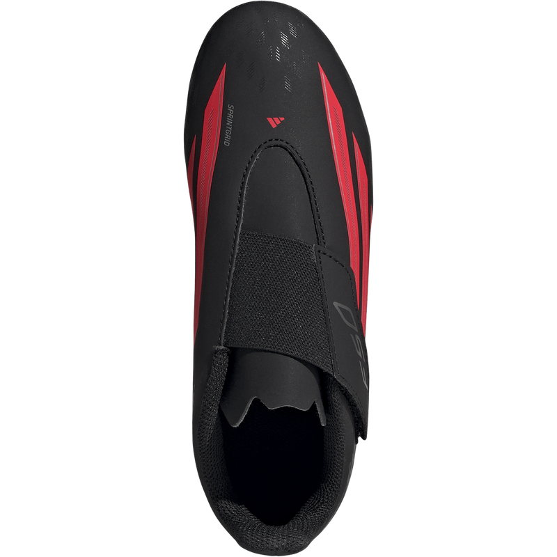 Youth F50 Club Velcro FxG FG/MG, Adidas Youth F50 Club Velcro FxG in Core Black/Lucid Red/Core Black top