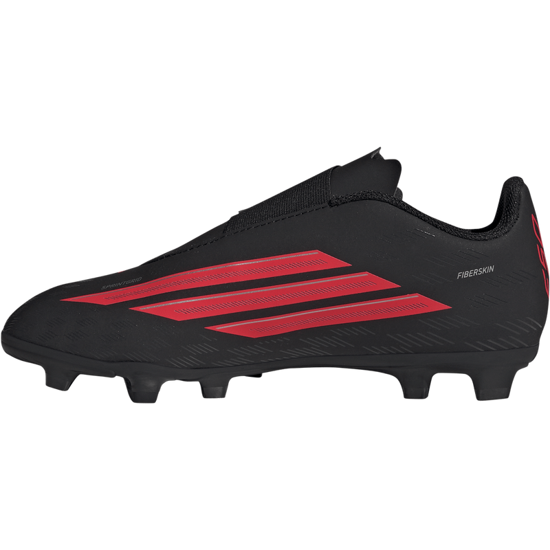Youth F50 Club Velcro FxG FG/MG, Adidas Youth F50 Club Velcro FxG in Core Black/Lucid Red/Core Black inside right