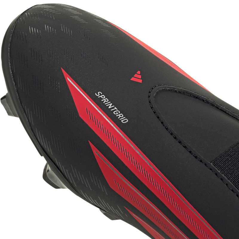 Youth F50 Club Velcro FxG FG/MG, Adidas Youth F50 Club Velcro FxG in Core Black/Lucid Red/Core Black toe