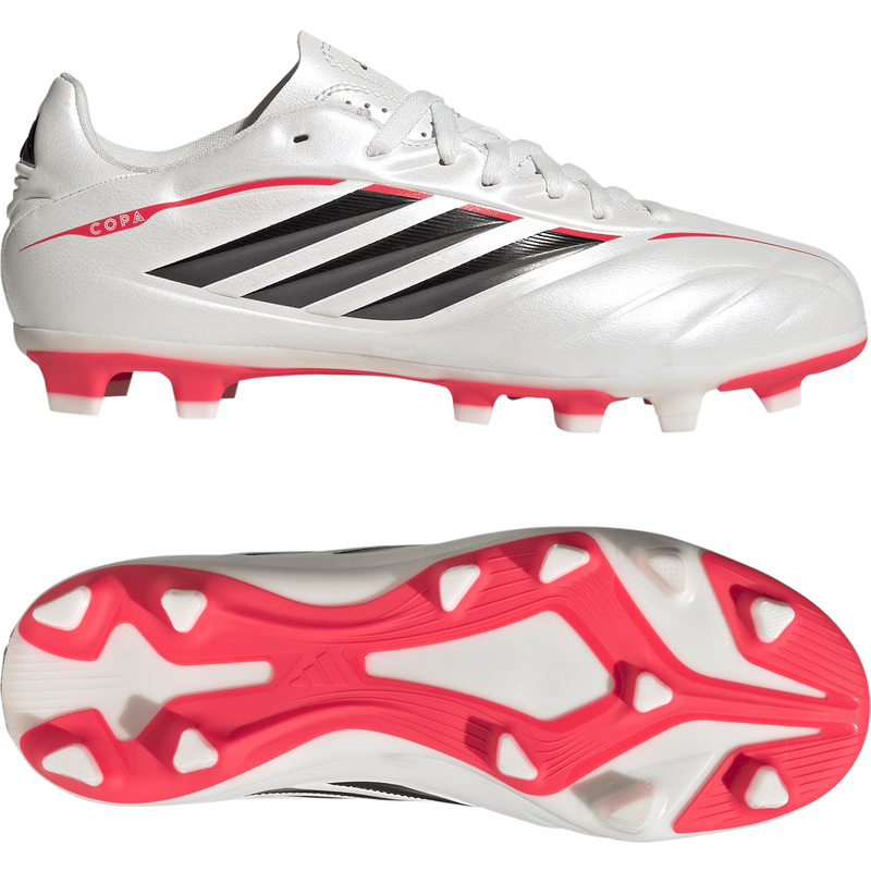 Youth Copa Pure IV Club FG/MG, Adidas Youth Copa Pure IV Club FG/MG in Zero Metallic/Core Black/Lucid Red pair right and bottom