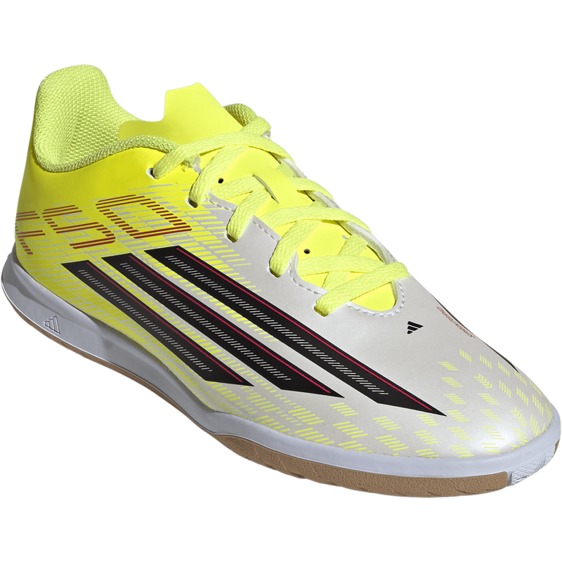Youth F50 Club Indoor, Adidas Youth F50 Club Indoor in Team Solar Yellow 2/Core Black front right