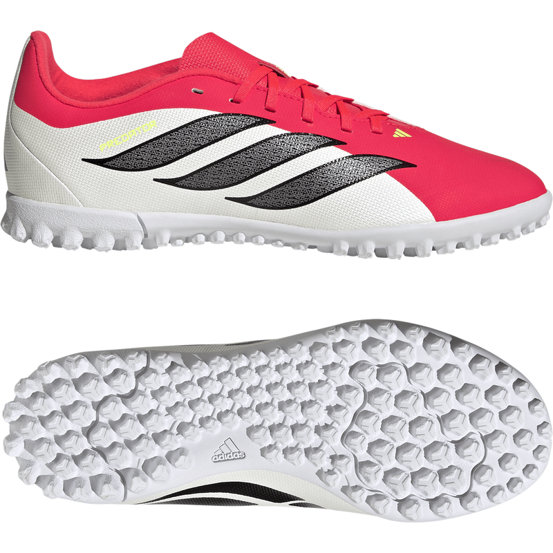Youth Predator Club TF, Adidas Youth Predator Club TF in Lucid Red/Core Black/Ftwr White pair right and bottom