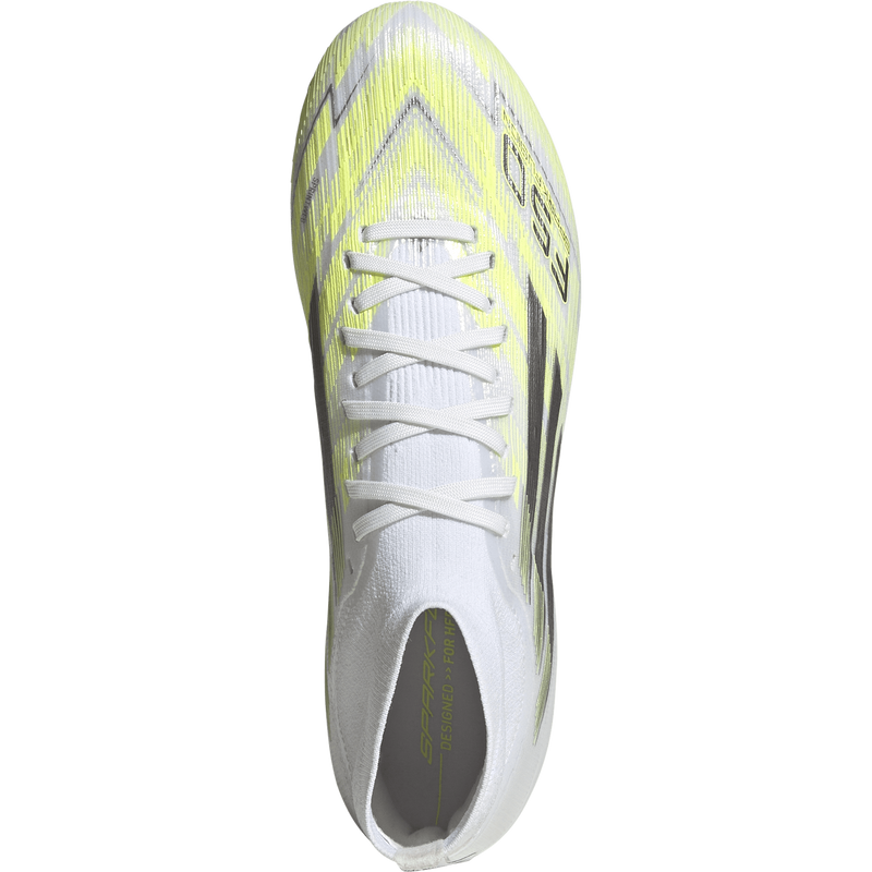 Women's F50 Sparkfusion Pro FG/AG, Adidas Women's F50 Sparkfusion Pro FG/AG in White/Iron Metallic/Hi-Res Yellow top