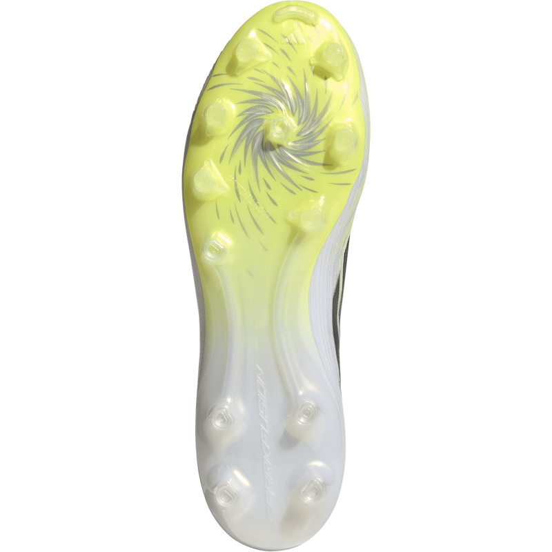 Women's F50 Sparkfusion Pro FG/AG, Adidas Women's F50 Sparkfusion Pro FG/AG in White/Iron Metallic/Hi-Res Yellow bottom