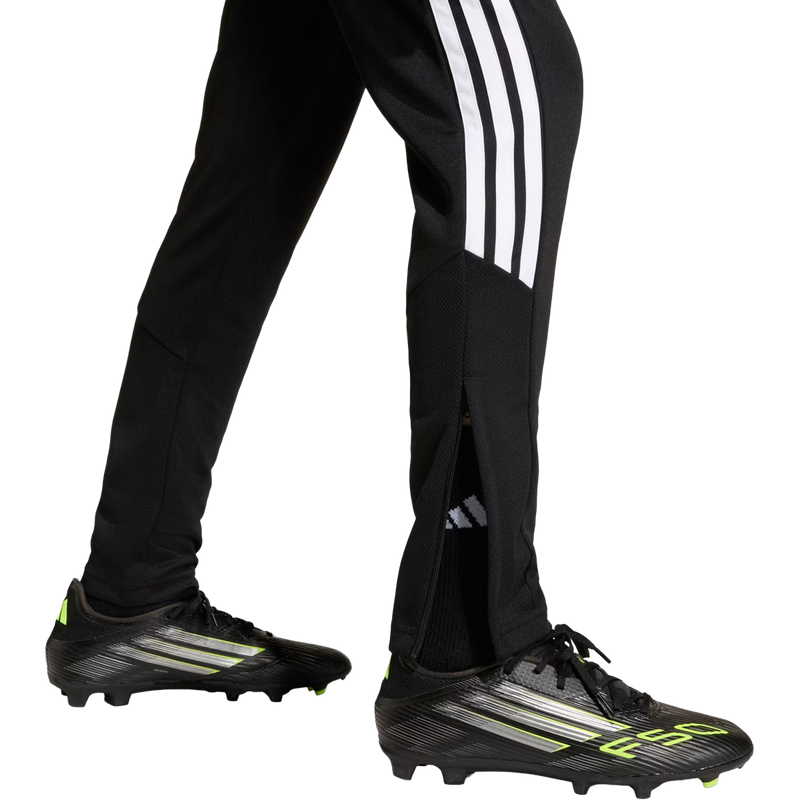 Youth Tiro 26 Track Pant, Youth Tiro 26 Track Pant in Black White leg zipper detail