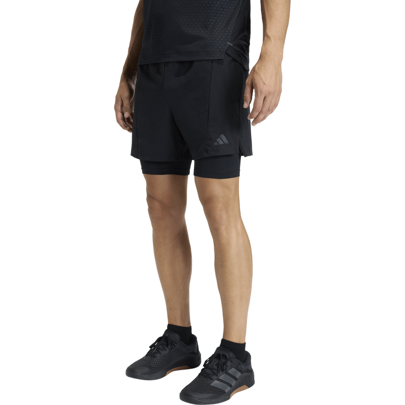 Men's D4T 2-in-1 Short, Adidas Men's D4T 2-in-1 Short 3/4 Front