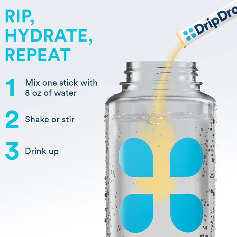 Zero Sugar Electrolyte Drink Mix (8 Servings), DripDrop Zero Sugar Electrolyte Drink Mix how to use
