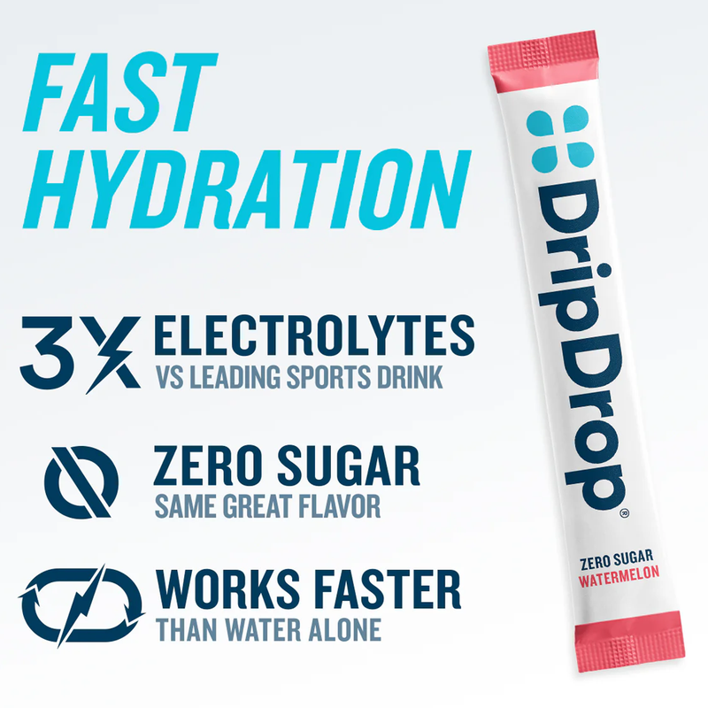 Zero Sugar Electrolyte Drink Mix (8 Servings), DripDrop Zero Sugar Electrolyte Drink Mix features