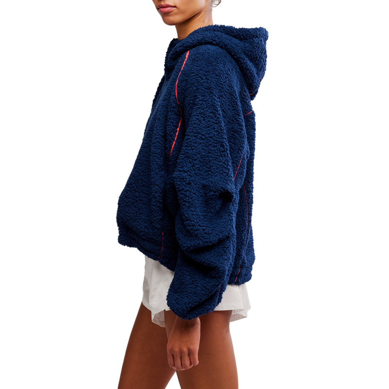 Women's Free Flow Fleece, Free People Women's FPM Free Flow Fleece in 4405-Midnight Navy left