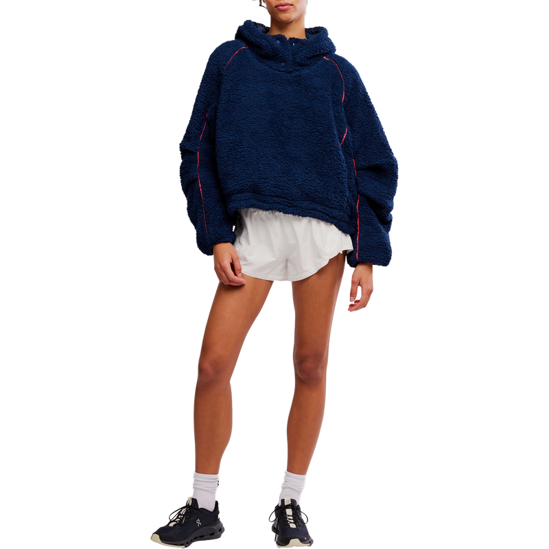 Women's Free Flow Fleece, Free People Women's FPM Free Flow Fleece in 4405-Midnight Navy front full length
