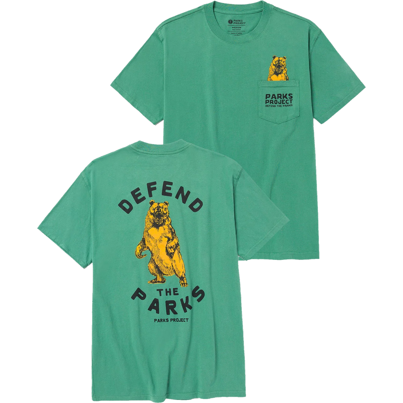 Defend The Parks Bear Pocket Tee, Parks Project Defend The Parks Bear Pocket Tee Back and Front