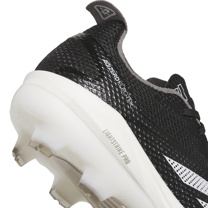 Adizero Electric 2.0 TPU, Adidas Electric 2.0 TPU Baseball Cleats in Black/White heel