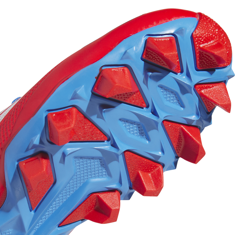 Youth Adizero Impact 2.0 MD Spider-Man, Adidas Youth Adizero Impact 2.0 MD Spider-Man in Red/White/Blue bottom toe