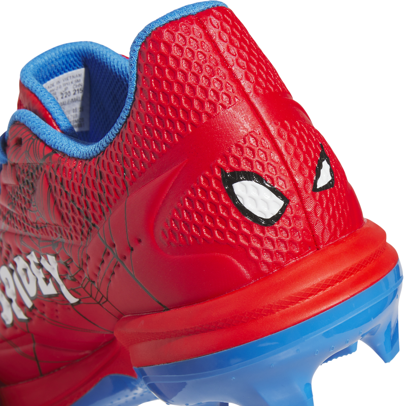 Youth Adizero Electric 2.0 TPU Spider-Man, Adidas Youth Adizero Electric 2.0 TPU Spider-Man in Red/White/Blue heel back