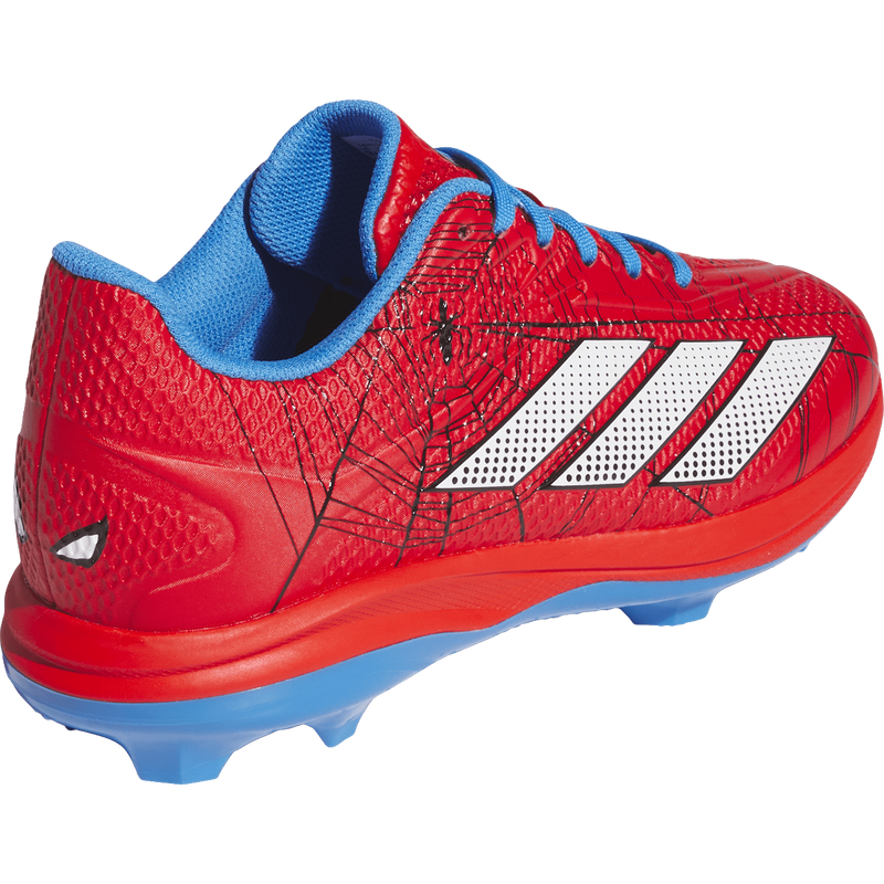Youth Adizero Electric 2.0 TPU Spider-Man, Adidas Youth Adizero Electric 2.0 TPU Spider-Man in Red/White/Blue right outside rear
