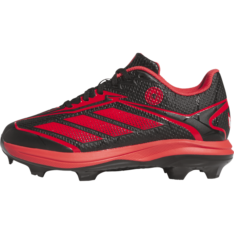 Youth Adizero Electric 2.0 TPU Miles Morales, Adidas Youth Adizero Electric 2.0 TPU Miles Morales in Black/Red right profile left profile