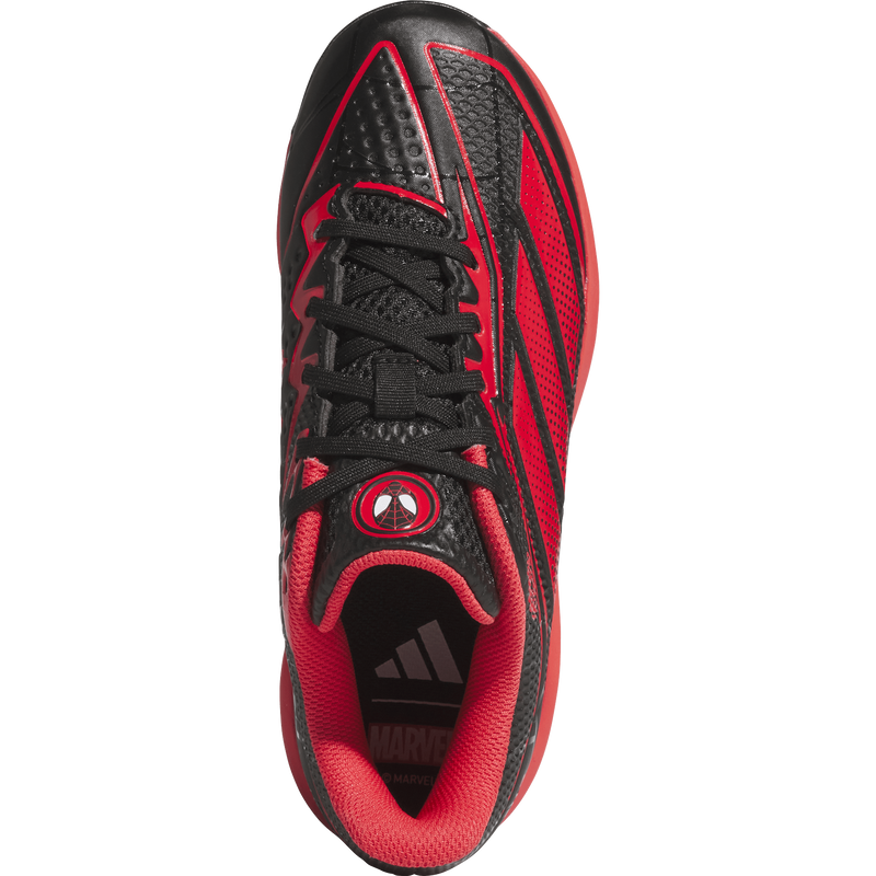 Youth Adizero Electric 2.0 TPU Miles Morales, Adidas Youth Adizero Electric 2.0 TPU Miles Morales in Black/Red right profile top
