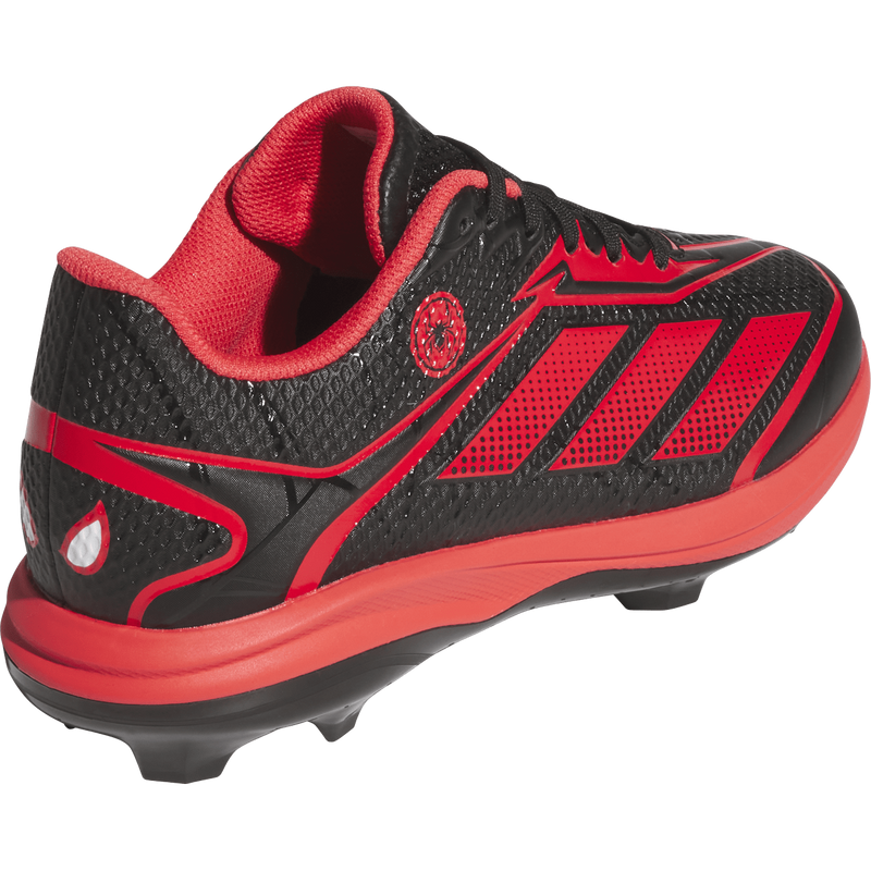 Youth Adizero Electric 2.0 TPU Miles Morales, Adidas Youth Adizero Electric 2.0 TPU Miles Morales in Black/Red right profile right back