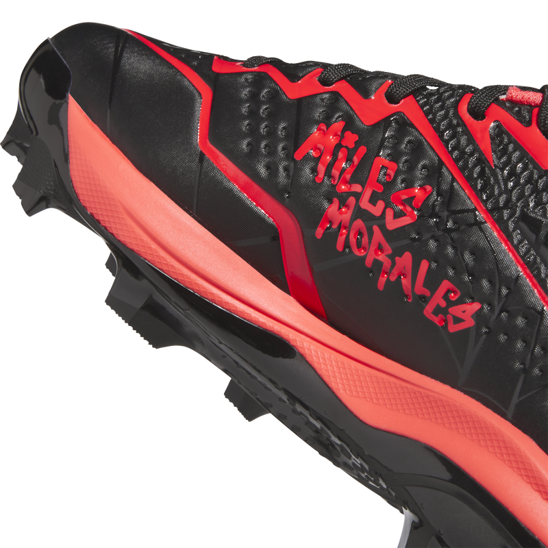 Youth Adizero Electric 2.0 TPU Miles Morales, Adidas Youth Adizero Electric 2.0 TPU Miles Morales in Black/Red right profile inside toe