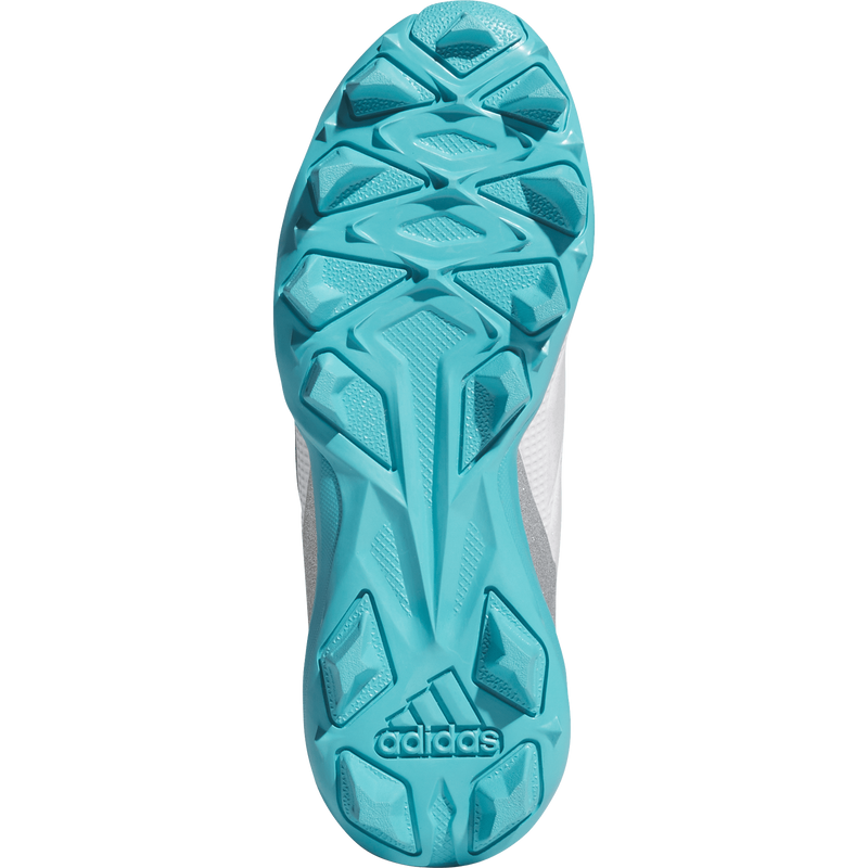 Youth Adizero Instinct 2.0 MD Gwen, Adidas Youth Adizero Instinct 2.0 MD Gwen in White/Pink/Turqoise bottom