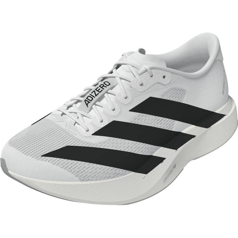 Men's Adizero Evo SL, Adidias Men's Adizero Evo SL in White/Core Black left front
