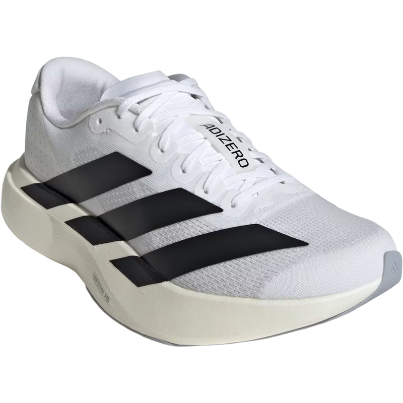 Women's Adizero Evo SL, Adidas Women's Adizero Evo SL in White/Core Black right profile front left