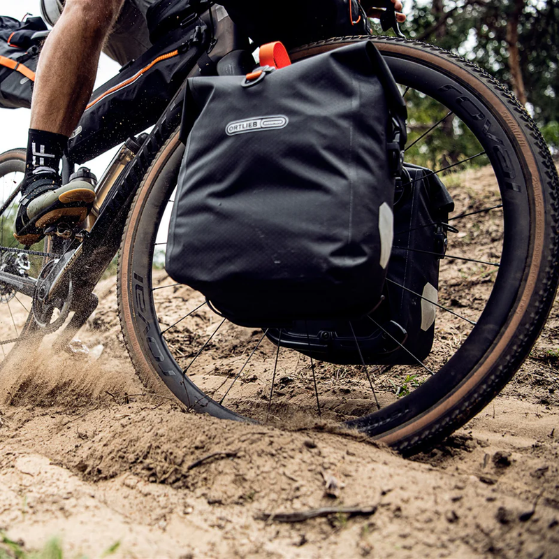 Gravel-Pack Pair, Ortlieb Gravel-Pack Pair on dirt bike