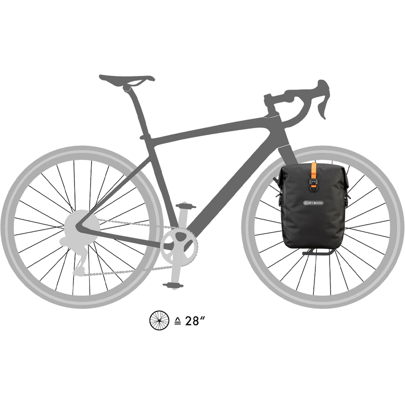Gravel-Pack Pair, Ortlieb Gravel-Pack Pair dimensions on bike