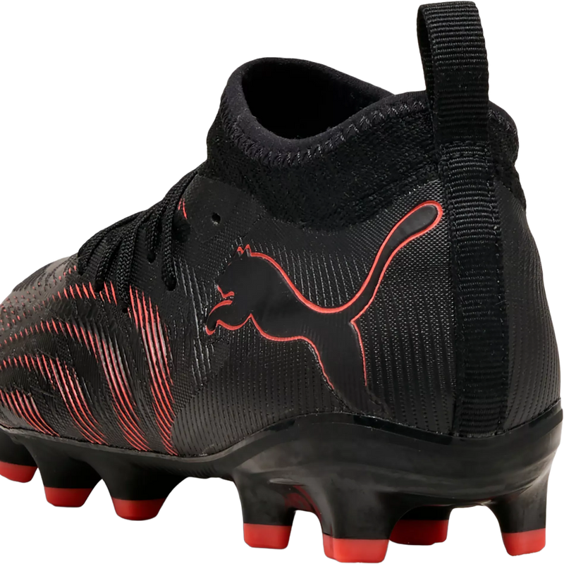 Youth Future 9 Match FG/AG, Puma Youth Future 9 Match FG/AG in 02-Puma Black/Glowing Red/Strong Gray heel